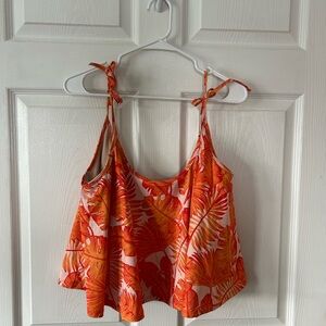 Kortni Jeane Tropical Orange Swing Top